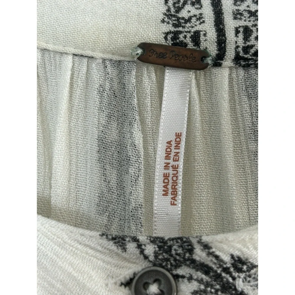 Free People Women's Tunic Shibori Magic Long Sleeve Vanilla combo Boho Small